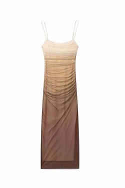 Kaari Mesh Maxi Dress - Y2K Summer Grunge, 90s Retro, Pastel Goth, Y2K Party & Club Outfits
