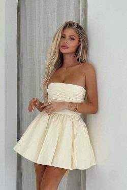 Kalee Balloon Skirt Mini Dress - Y2K Summer, 90s Fashion, Grunge, Retro, Pastel Goth, Y2K