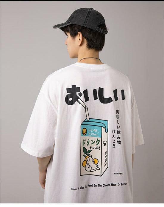 Kanji Juice Box Tee - Y2K Summer Grunge, 90s Retro, Pastel Goth, Y2K Popstar, Baby Te