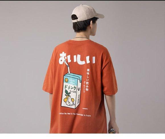 Kanji Juice Box Tee - Y2K Summer Grunge, 90s Retro, Pastel Goth, Y2K Popstar, Baby Te