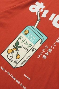 Kanji Juice Box Tee - Y2K Summer Grunge, 90s Retro, Pastel Goth, Y2K Popstar, Baby Te