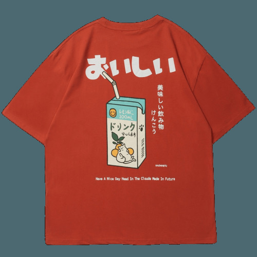 Kanji Juice Box Tee - Y2K Summer Grunge, 90s Retro, Pastel Goth, Y2K Popstar, Baby Te