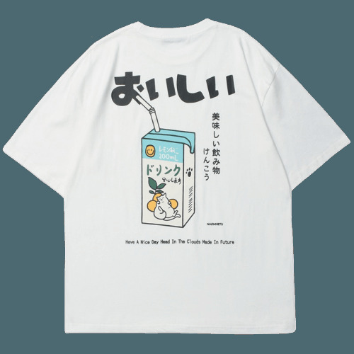 Kanji Juice Box Tee - Y2K Summer Grunge, 90s Retro, Pastel Goth, Y2K Popstar, Baby Te