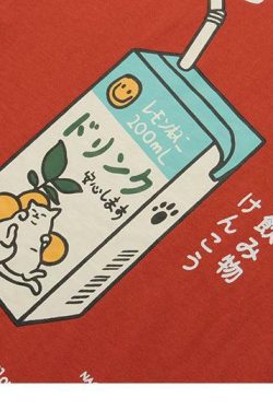 Kanji Juice Box Tee - Y2K Summer Grunge, 90s Retro, Pastel Goth, Y2K Popstar, Baby Te