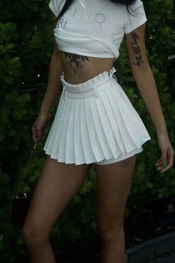 Kari Pleated Short Skirt - Y2K Summer Grunge Outfit, 90s Fashion, Retro Goth Style