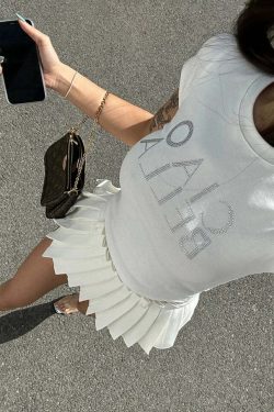 Kari Pleated Short Skirt - Y2K Summer Grunge Outfit, 90s Fashion, Retro Goth Style