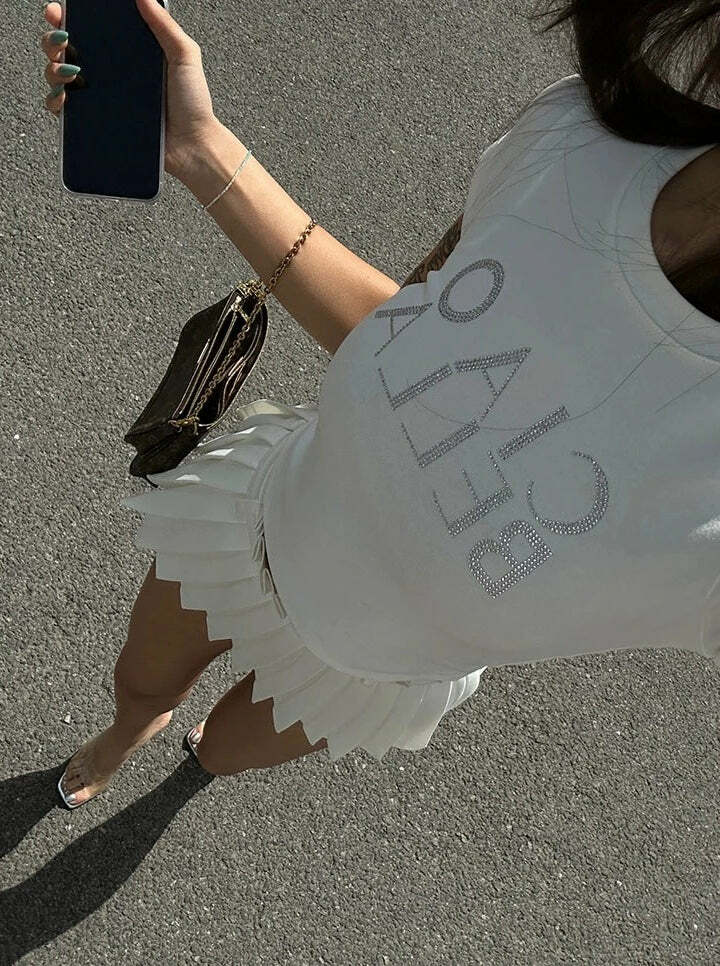 Kari Pleated Short Skirt - Y2K Summer Grunge Outfit, 90s Fashion, Retro Goth Style