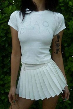 Kari Pleated Short Skirt - Y2K Summer Grunge Outfit, 90s Fashion, Retro Goth Style