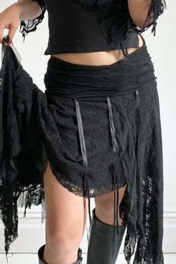 Karlie Lace Midi Skirt - Y2K Summer, 90s Fashion, Grunge, Retro, Pastel Goth, Y2K Party