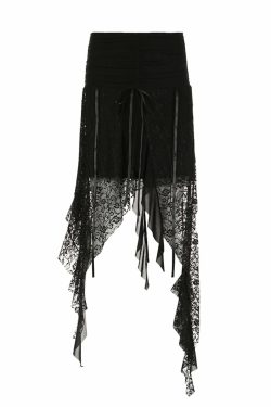 Karlie Lace Midi Skirt - Y2K Summer, 90s Fashion, Grunge, Retro, Pastel Goth, Y2K Party
