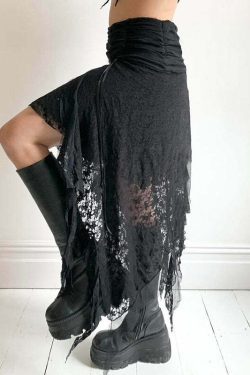 Karlie Lace Midi Skirt - Y2K Summer, 90s Fashion, Grunge, Retro, Pastel Goth, Y2K Party
