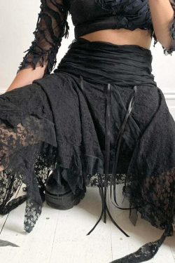 Karlie Lace Midi Skirt - Y2K Summer, 90s Fashion, Grunge, Retro, Pastel Goth, Y2K Party