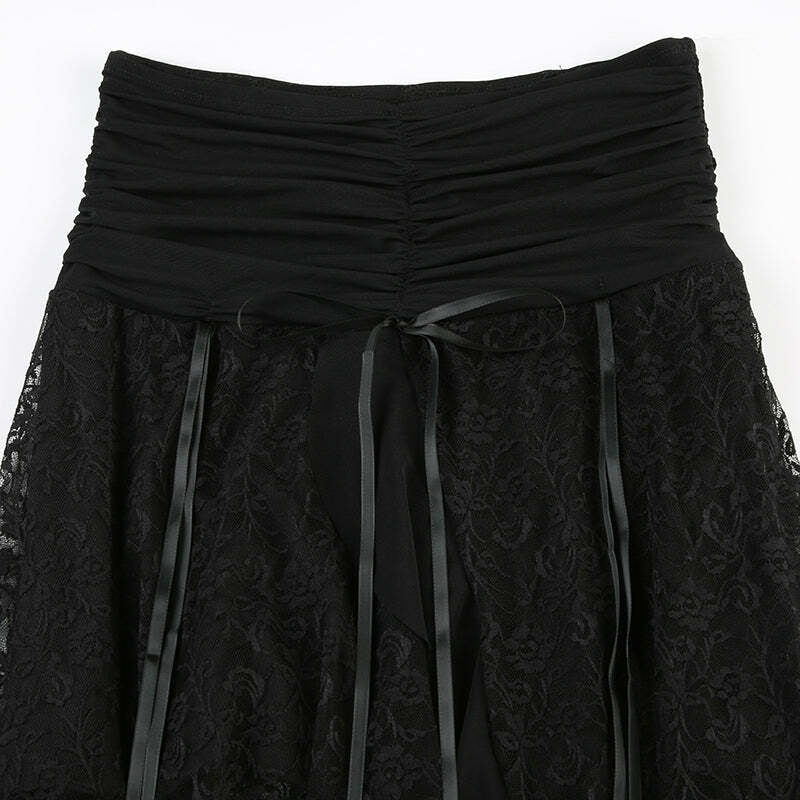 Karlie Lace Midi Skirt - Y2K Summer, 90s Fashion, Grunge, Retro, Pastel Goth, Y2K Party