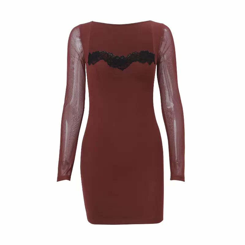 Katarina Long Sleeve Mini Dress - Y2K Summer, 90s Grunge, Retro Party, Pastel Goth, Y2K Club