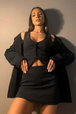 Katia Y2K Skirt Set - 90s Grunge Summer Outfit, Retro Popstar Style, Pastel Goth Fashion
