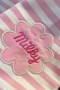 Kawaii Aesthetic White Pink Striped Sweatshirt - Y2K Summer, 90s Grunge, Retro Pastel Goth Fashion