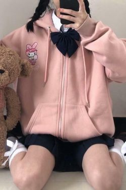 Kawaii Anime Hoodie - Y2K Summer Grunge, 90s Retro, Pastel Goth, Y2K Club & Party Outfits