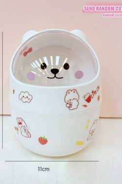 Kawaii Bear Desktop Trash Can - Y2K Summer, 90s Grunge, Retro Style, Pastel Goth, Y2K Popstar