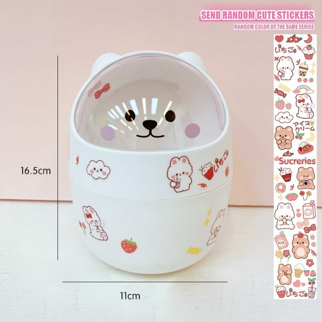 Kawaii Bear Desktop Trash Can - Y2K Summer, 90s Grunge, Retro Style, Pastel Goth, Y2K Popstar