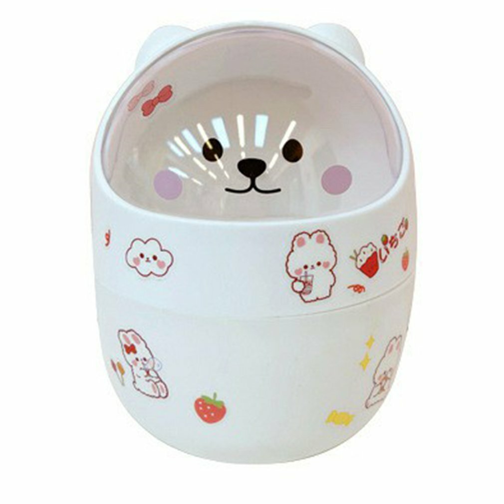 Kawaii Bear Desktop Trash Can - Y2K Summer, 90s Grunge, Retro Style, Pastel Goth, Y2K Popstar