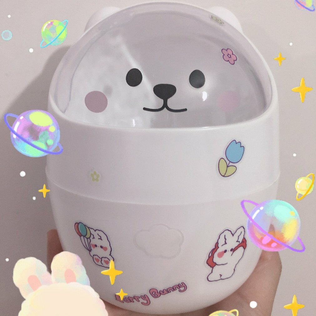 Kawaii Bear Desktop Trash Can - Y2K Summer, 90s Grunge, Retro Style, Pastel Goth, Y2K Popstar