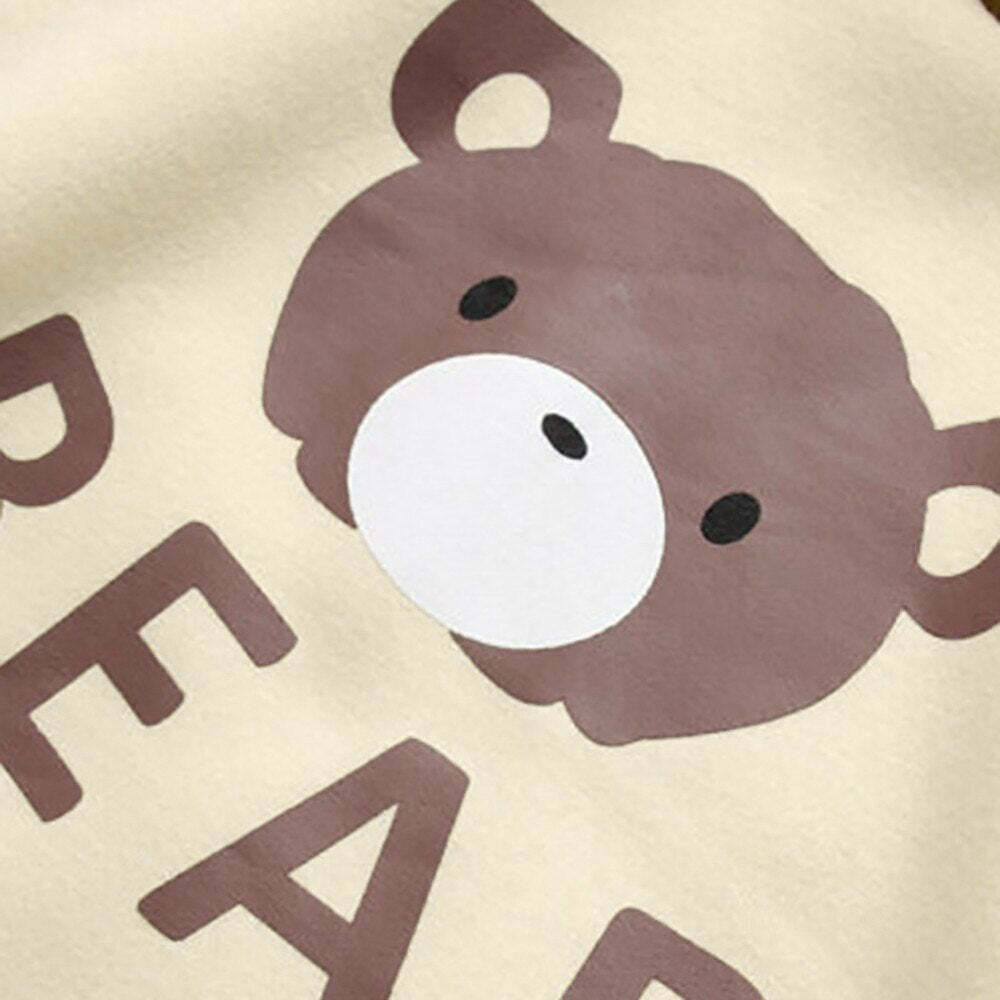 Kawaii Bear Hoodie - Y2K Summer Grunge, 90s Retro, Pastel Goth, Y2K Club & Party Outfits