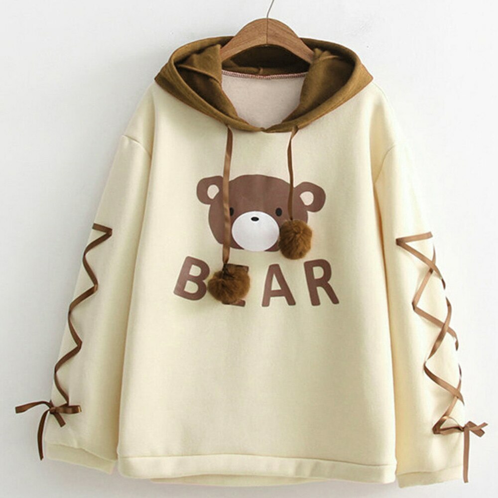 Kawaii Bear Hoodie - Y2K Summer Grunge, 90s Retro, Pastel Goth, Y2K Club & Party Outfits