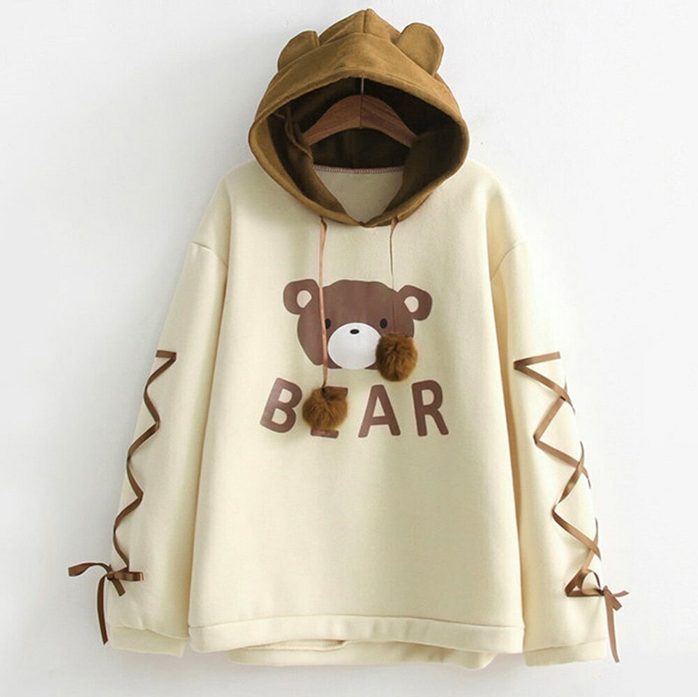 Kawaii Bear Hoodie - Y2K Summer Grunge, 90s Retro, Pastel Goth, Y2K Club & Party Outfits