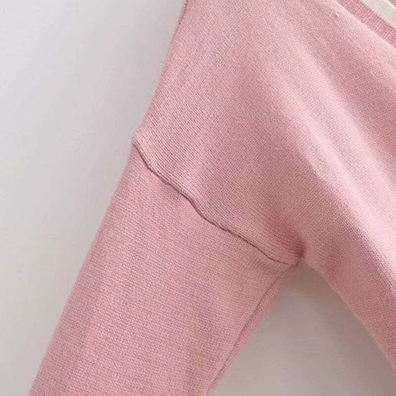 Kawaii Bunny Embroidery Knit Cardigan - Y2K Summer, 90s Fashion, Grunge, Retro, Pastel Goth Style