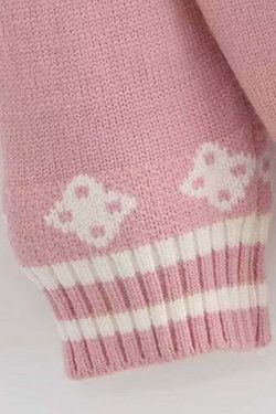 Kawaii Bunny Embroidery Knit Cardigan - Y2K Summer, 90s Fashion, Grunge, Retro, Pastel Goth Style