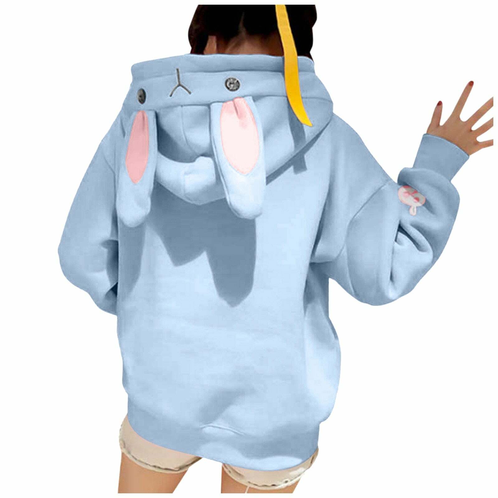 Kawaii Bunny Hoodie - Blue | Y2K Summer, 90s Grunge, Retro Style, Pastel Goth, Y2K Club Out
