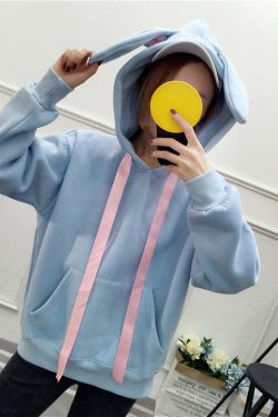 Kawaii Bunny Hoodie - Blue | Y2K Summer, 90s Grunge, Retro Style, Pastel Goth, Y2K Club Out