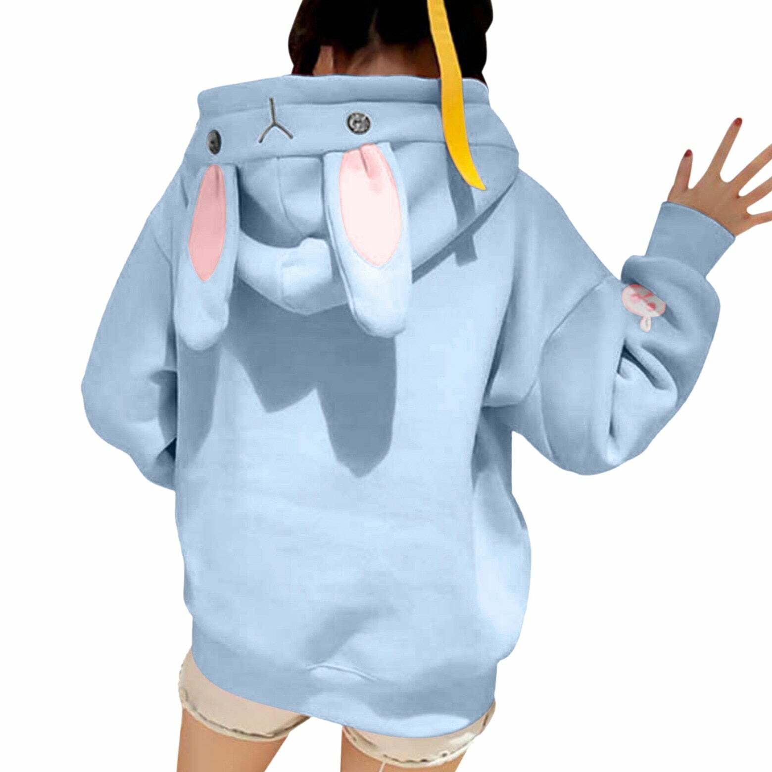 Kawaii Bunny Hoodie - Blue | Y2K Summer, 90s Grunge, Retro Style, Pastel Goth, Y2K Club Out