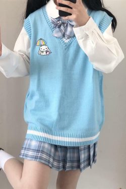 Kawaii Cinnamoroll Blue Sweater Vest - Y2K Summer, 90s Grunge, Retro Pastel Goth Fashion