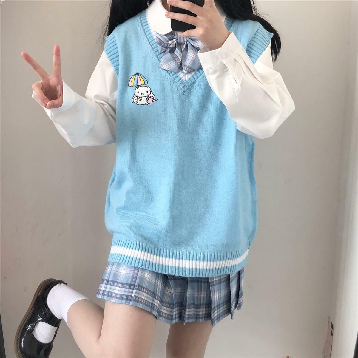 Kawaii Cinnamoroll Blue Sweater Vest - Y2K Summer, 90s Grunge, Retro Pastel Goth Fashion