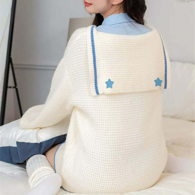 Kawaii Cinnamoroll V-Neck Sweater - Y2K Summer, 90s Grunge, Retro Pastel Goth, Y2