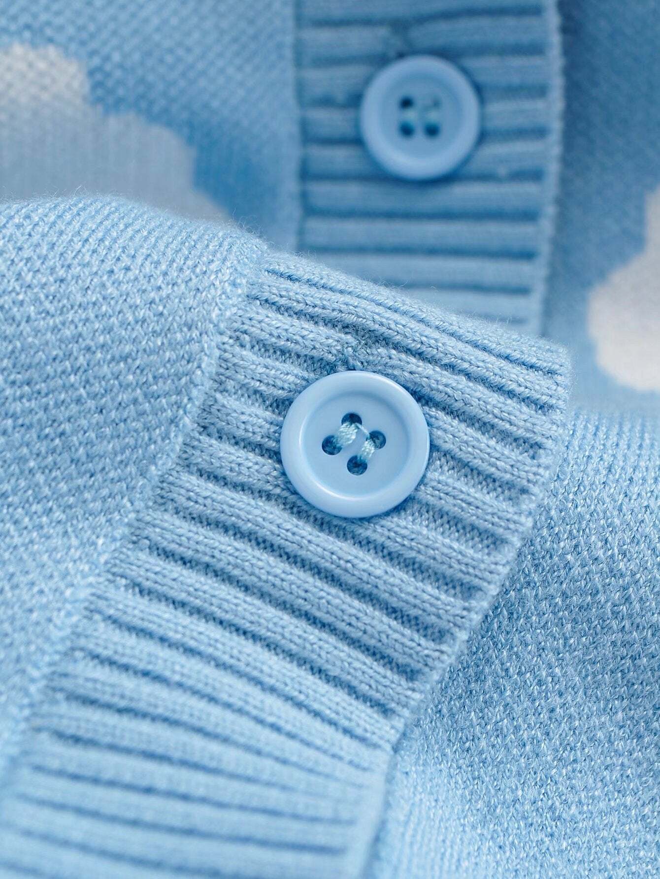 Kawaii Clouds Knitted Cardigan - Y2K Summer, 90s Grunge, Retro Style, Pastel Goth, Y2K Out