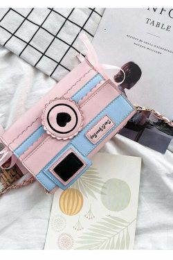 Kawaii Dream Camera Handbag - Y2K Summer Grunge, 90s Retro, Pastel Goth, Y2K Popstar Style