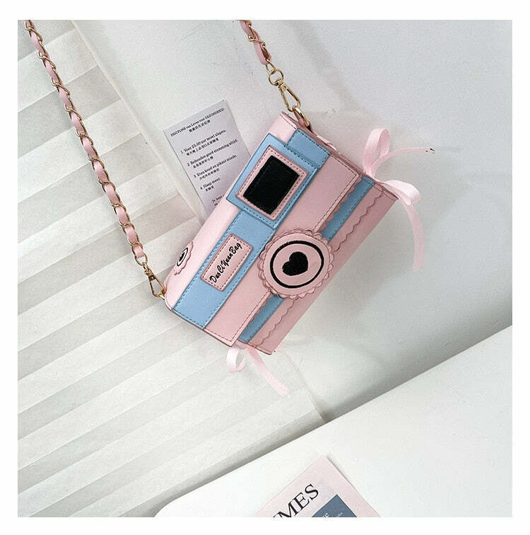 Kawaii Dream Camera Handbag - Y2K Summer Grunge, 90s Retro, Pastel Goth, Y2K Popstar Style