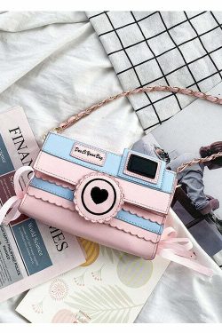 Kawaii Dream Camera Handbag - Y2K Summer Grunge, 90s Retro, Pastel Goth, Y2K Popstar Style