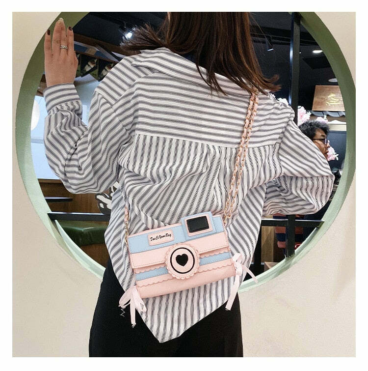 Kawaii Dream Camera Handbag - Y2K Summer Grunge, 90s Retro, Pastel Goth, Y2K Popstar Style
