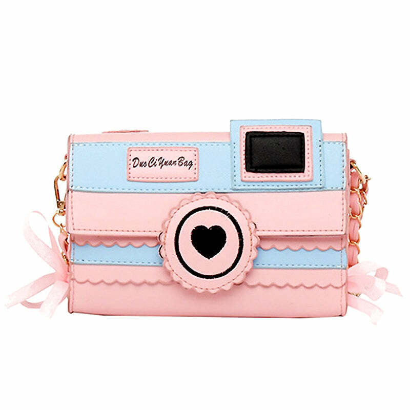 Kawaii Dream Camera Handbag - Y2K Summer Grunge, 90s Retro, Pastel Goth, Y2K Popstar Style