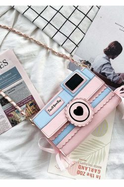 Kawaii Dream Camera Handbag - Y2K Summer Grunge, 90s Retro, Pastel Goth, Y2K Popstar Style