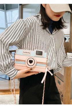 Kawaii Dream Camera Handbag - Y2K Summer Grunge, 90s Retro, Pastel Goth, Y2K Popstar Style