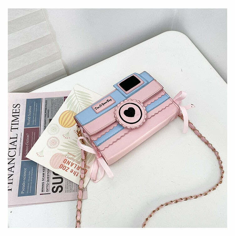 Kawaii Dream Camera Handbag - Y2K Summer Grunge, 90s Retro, Pastel Goth, Y2K Popstar Style
