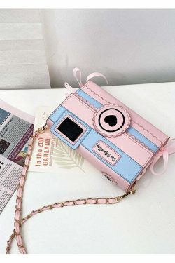 Kawaii Dream Camera Handbag - Y2K Summer Grunge, 90s Retro, Pastel Goth, Y2K Popstar Style