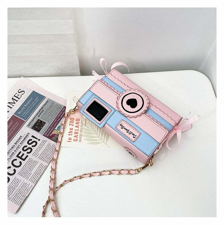 Kawaii Dream Camera Handbag - Y2K Summer Grunge, 90s Retro, Pastel Goth, Y2K Popstar Style