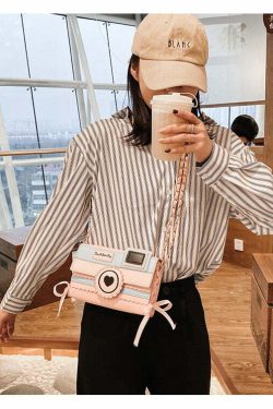 Kawaii Dream Camera Handbag - Y2K Summer Grunge, 90s Retro, Pastel Goth, Y2K Popstar Style