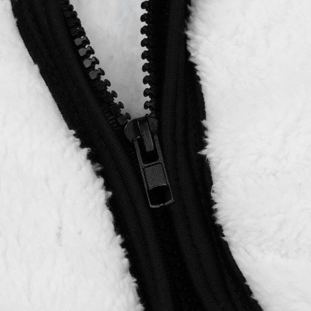 Kawaii Fluffy Panda Hoodie - Y2K Summer Grunge, 90s Retro, Pastel Goth, Y2K Club & Party Out