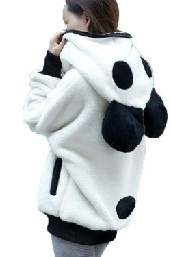 Kawaii Fluffy Panda Hoodie - Y2K Summer Grunge, 90s Retro, Pastel Goth, Y2K Club & Party Out